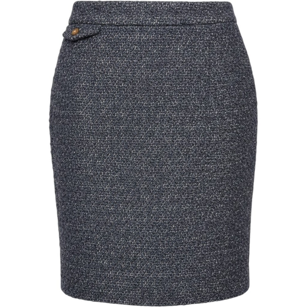 J.Crew The Pencil Skirt Women Navy Blue Wool Blend Boucle Tweed | 4